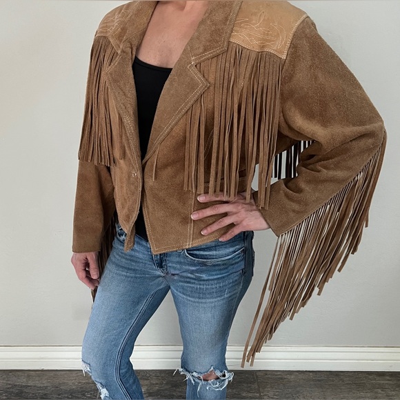 Avanti Suede/Leather Fringe Jacket - Picture 4 of 9